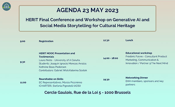 We are thrilled to invite you to the HERIT Final Conference on May 23 at Cercle Gaulois in Brussels!